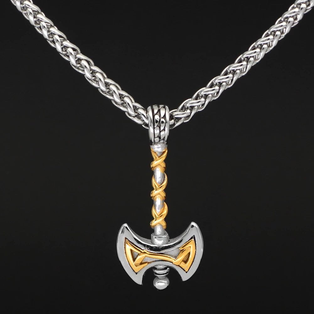 Vikings Axe Celtic Knot Stainless Steel Necklace | Pendant and Necklace | Wiccan Center