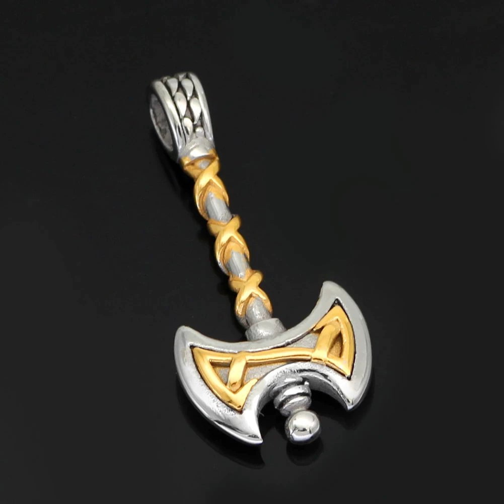 Vikings Axe Celtic Knot Stainless Steel Necklace | Pendant and Necklace | Wiccan Center
