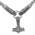 Vikings Fenrir Mjolnir Stainless Steel Necklace | Pendant and Necklace | Wiccan Center