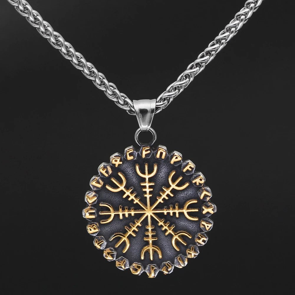 Vikings Helm of Awe Compass Rune Pendant Necklace | Pendant and Necklace | Wiccan Center