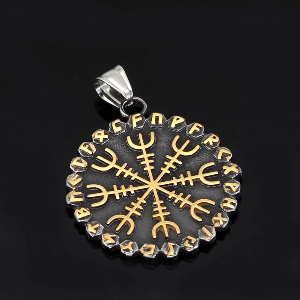 Vikings Helm of Awe Compass Rune Pendant Necklace | Pendant and Necklace | Wiccan Center