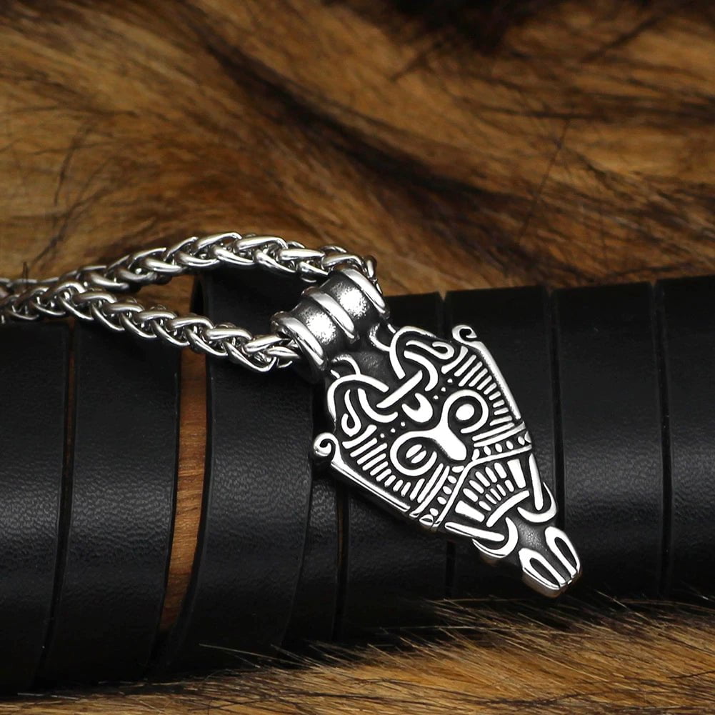 Vikings Odin's Face Stainless Steel Pendant Necklace | Pendant and Necklace | Wiccan Center