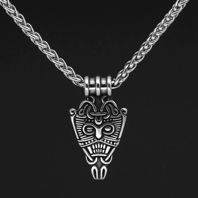 Vikings Odin's Face Stainless Steel Pendant Necklace | Pendant and Necklace | Wiccan Center