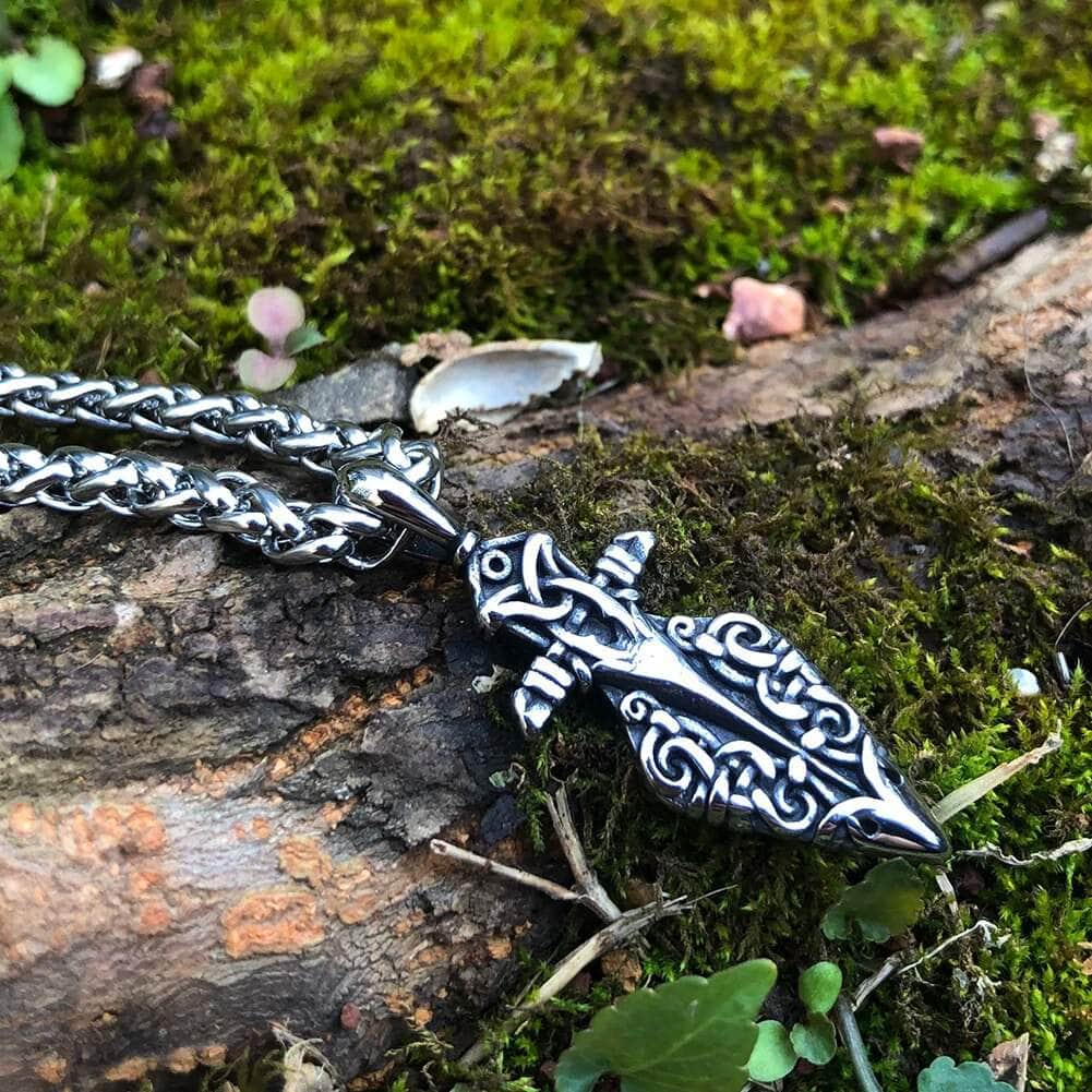 Vikings Odin's Gungir Spear Stainless Steel Necklace | Pendant and Necklace | Wiccan Center