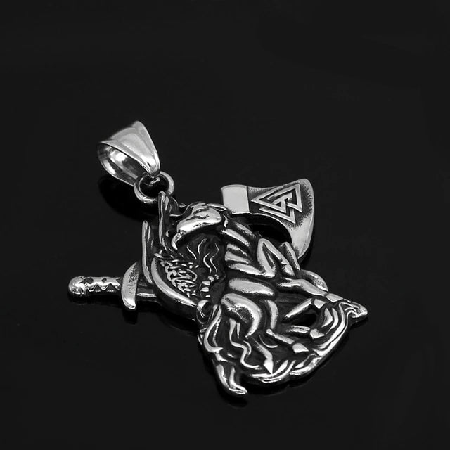 Vikings Sleipnir Axe Stainless Steel Pendant Necklace | Pendant and Necklace | Wiccan Center