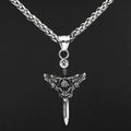 Vikings Sword Valknut and Rune Stainless Steel Necklace | Pendant and Necklace | Wiccan Center
