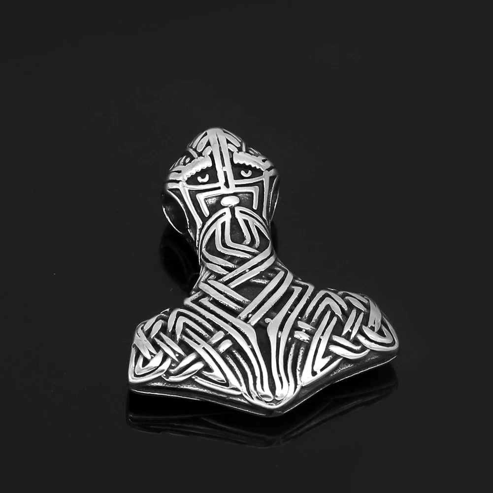 Vikings Thor Hammer Warrior Stainless Steel Necklace | Pendant and Necklace | Wiccan Center
