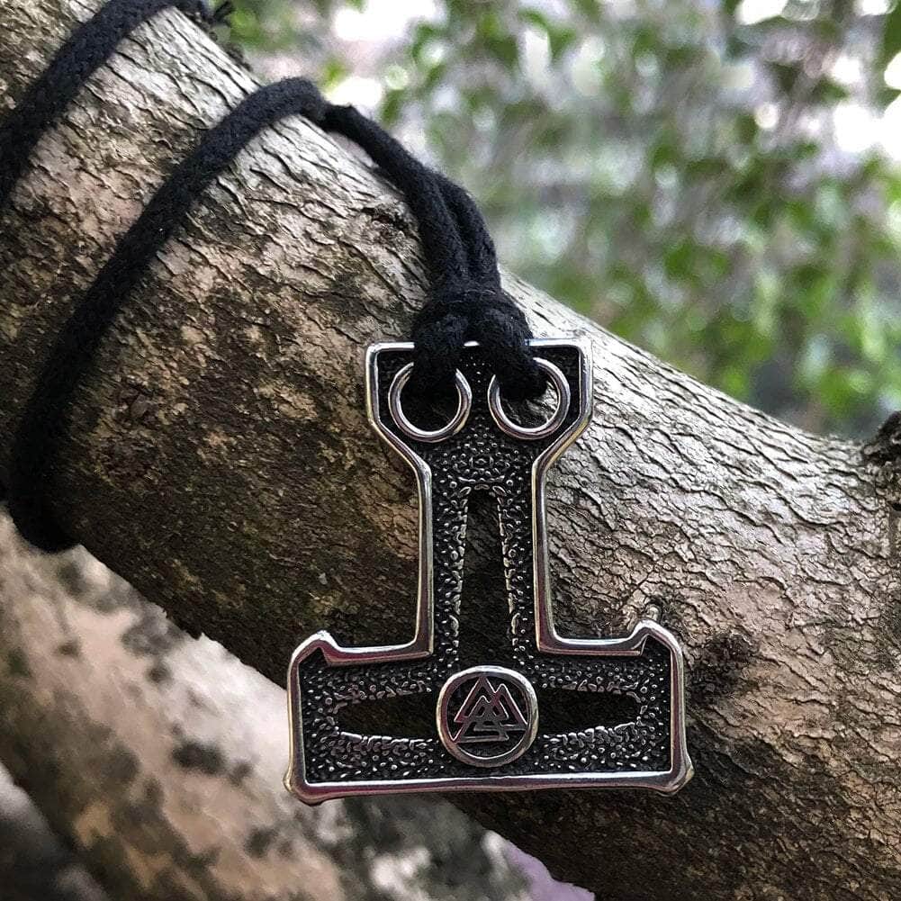 Vikings Thor's Hammer Valknut Stainless Steel Necklace | Pendant and Necklace | Wiccan Center
