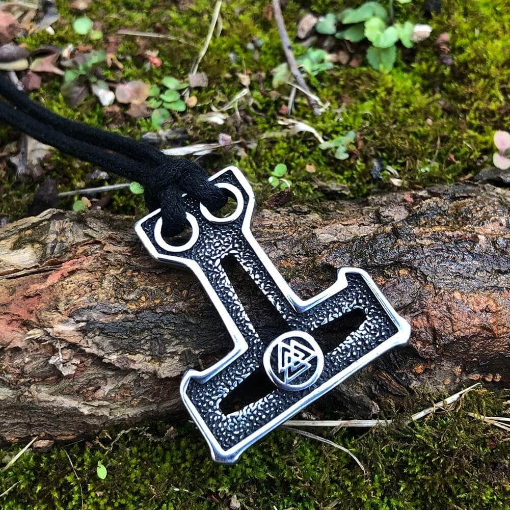 Vikings Thor's Hammer Valknut Stainless Steel Necklace | Pendant and Necklace | Wiccan Center