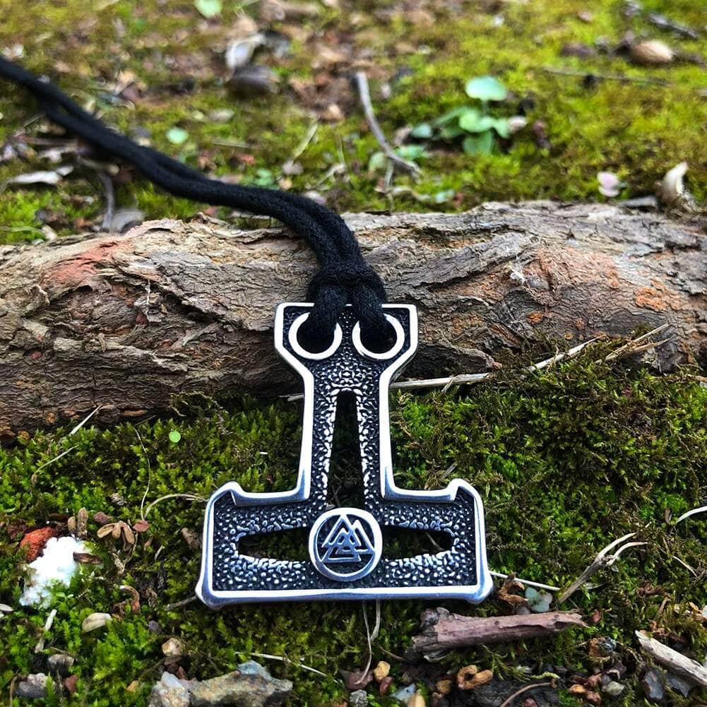 Vikings Thor's Hammer Valknut Stainless Steel Necklace | Pendant and Necklace | Wiccan Center