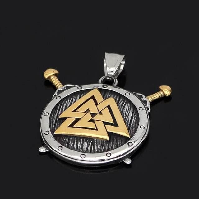 Vikings Valknut and Sword Stainless Steel Necklace | Pendant and Necklace | Wiccan Center