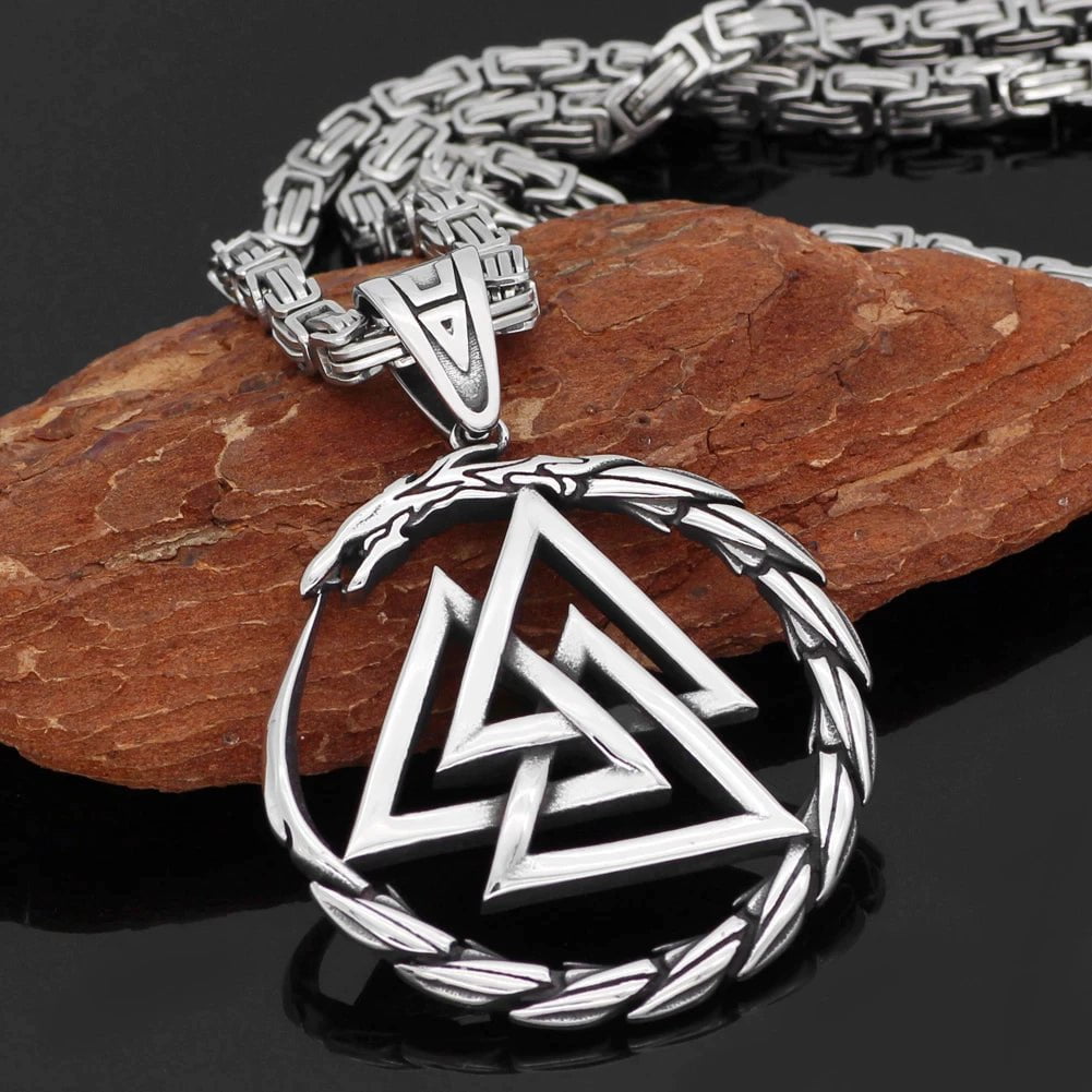 Vikings Dragon Valknut Stainless Steel Necklace | Pendant and Necklaces | Wiccan Center
