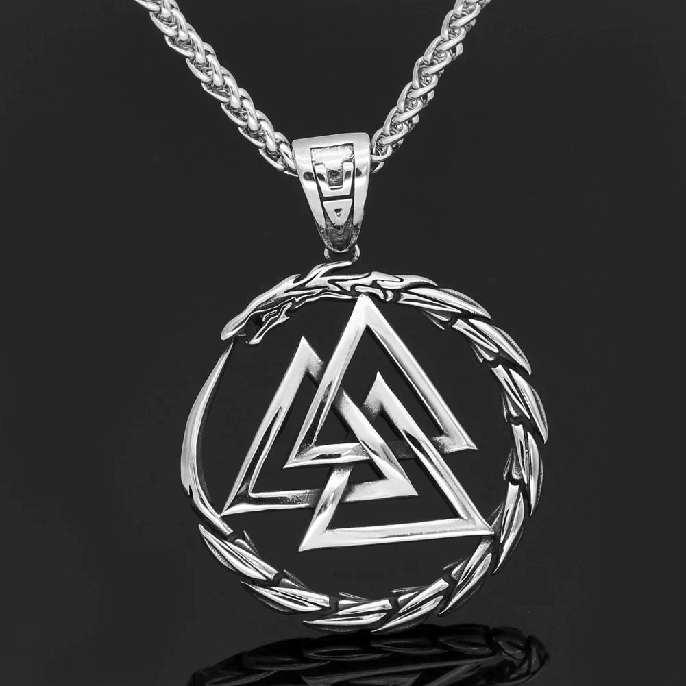 Vikings Dragon Valknut Stainless Steel Necklace | Pendant and Necklaces | Wiccan Center