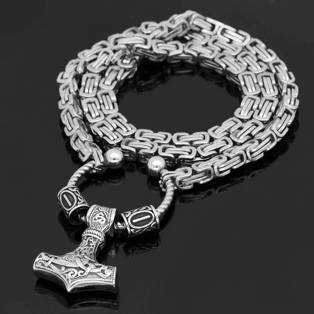 Vikings Hammer of Thor Stainless Steel Necklace | Pendant and Necklaces | Wiccan Center