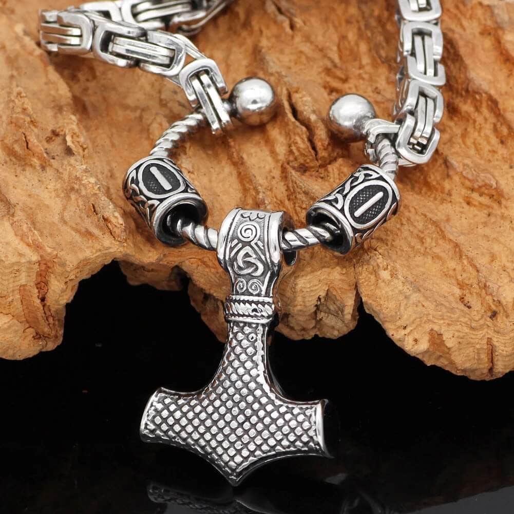 Vikings Hammer of Thor Stainless Steel Necklace | Pendant and Necklaces | Wiccan Center