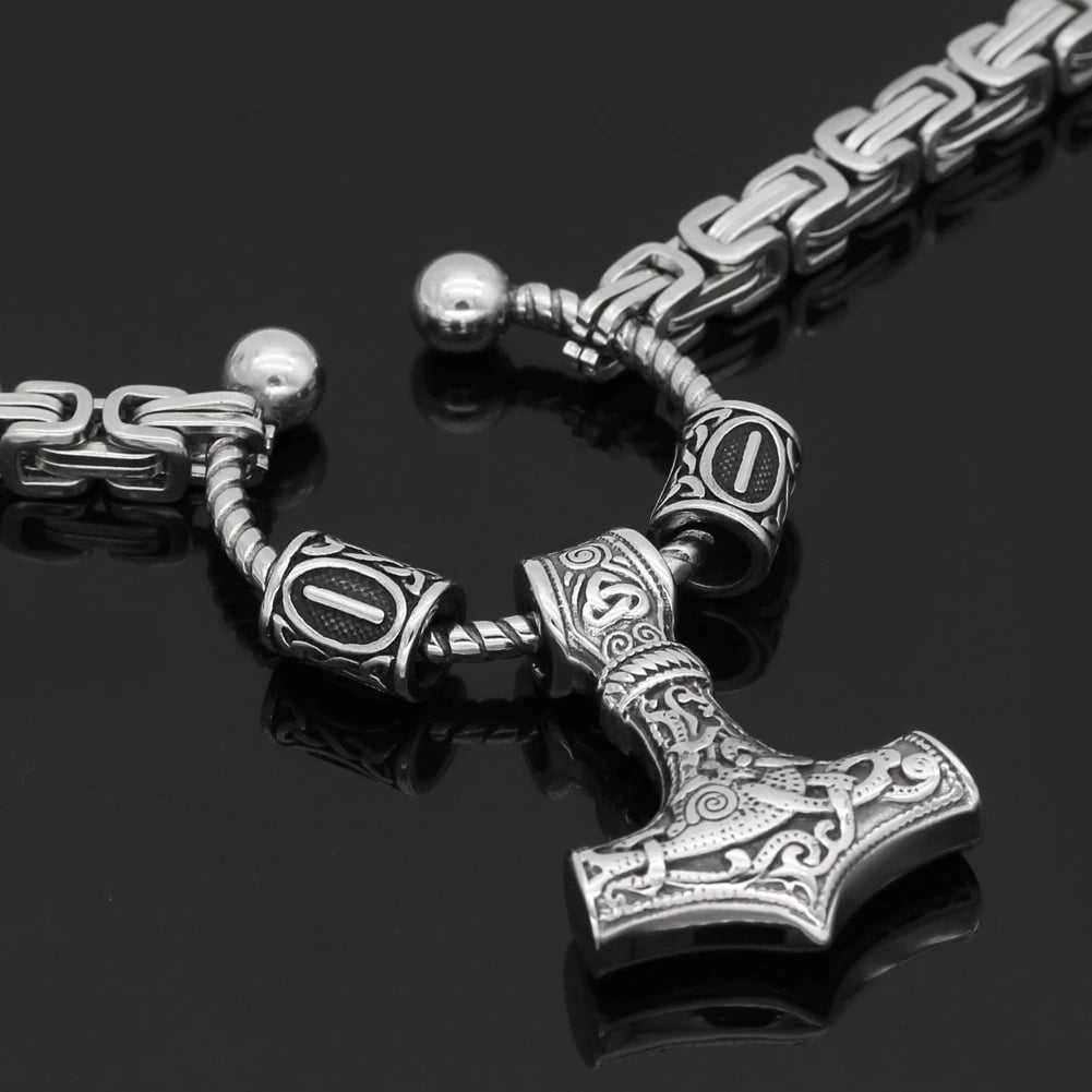 Vikings Hammer of Thor Stainless Steel Necklace | Pendant and Necklaces | Wiccan Center