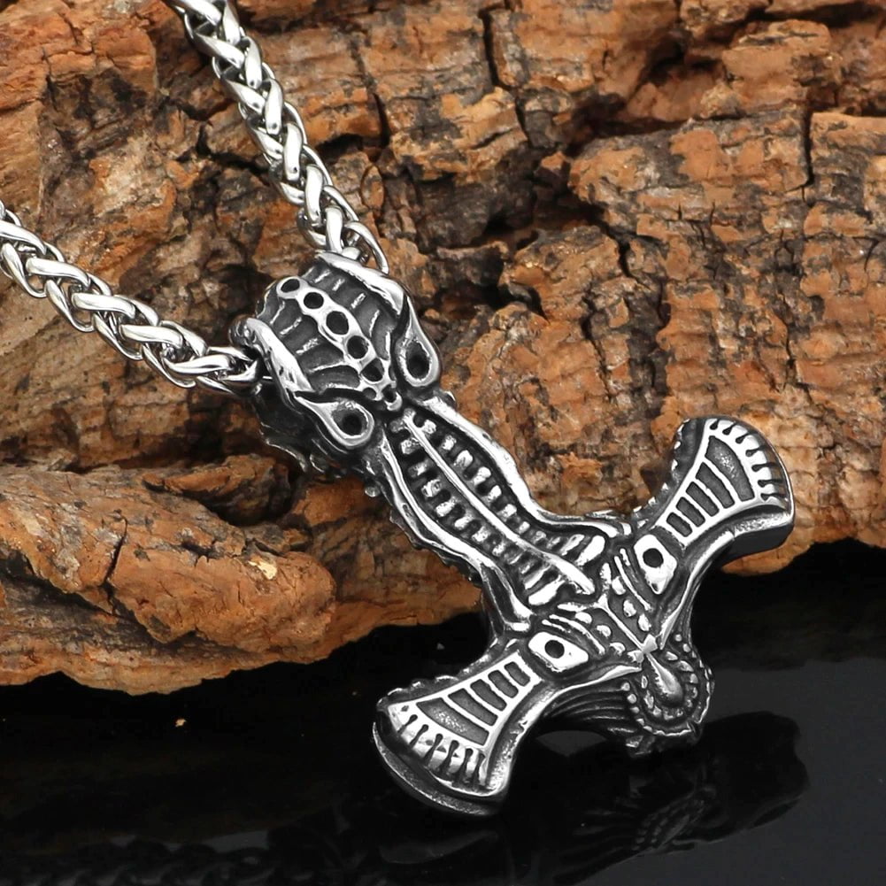 Vikings Mjolnir and Celtic Knot Stainless Steel Necklace | Pendant and Necklaces | Wiccan Center