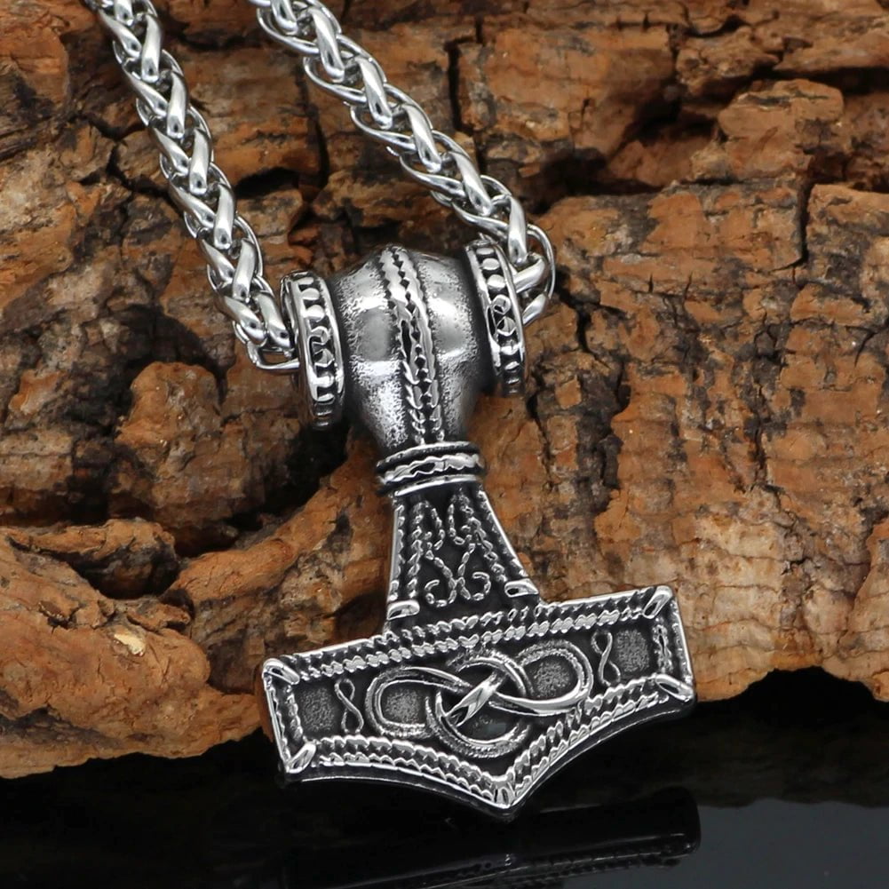 Vikings Mjolnir and Celtic Knot Stainless Steel Necklace | Pendant and Necklaces | Wiccan Center