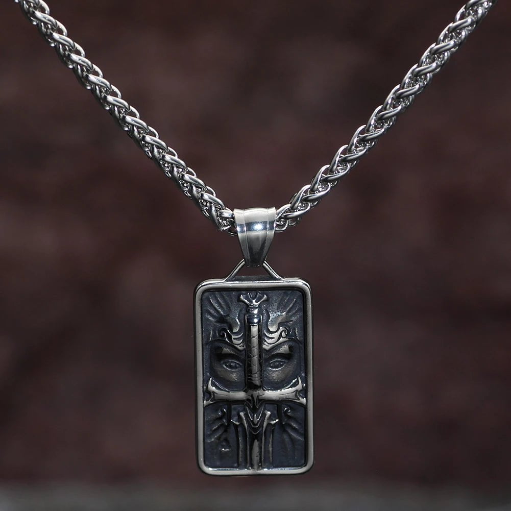 Vikings Odin's Face Stainless Steel Amulet Necklace | Pendant and Necklaces | Wiccan Center