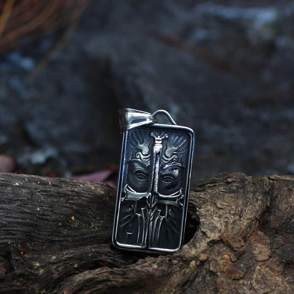 Vikings Odin's Face Stainless Steel Amulet Necklace | Pendant and Necklaces | Wiccan Center