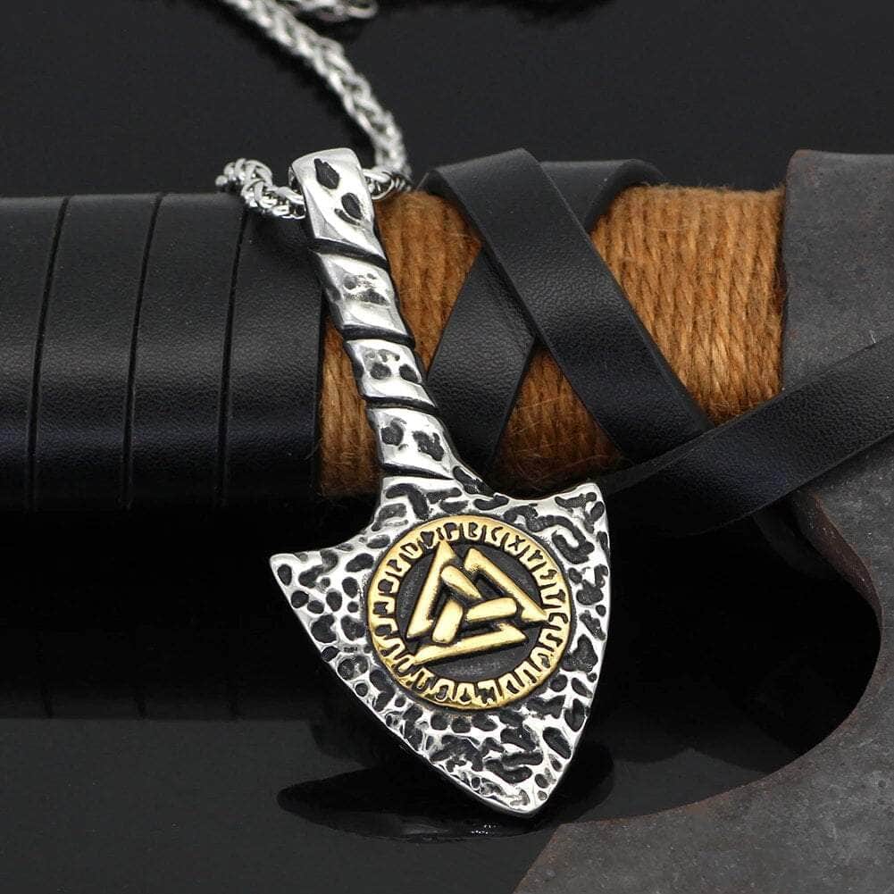 Vikings Runes and Valknut Stainless Steel Necklace | Pendant and Necklaces | Wiccan Center