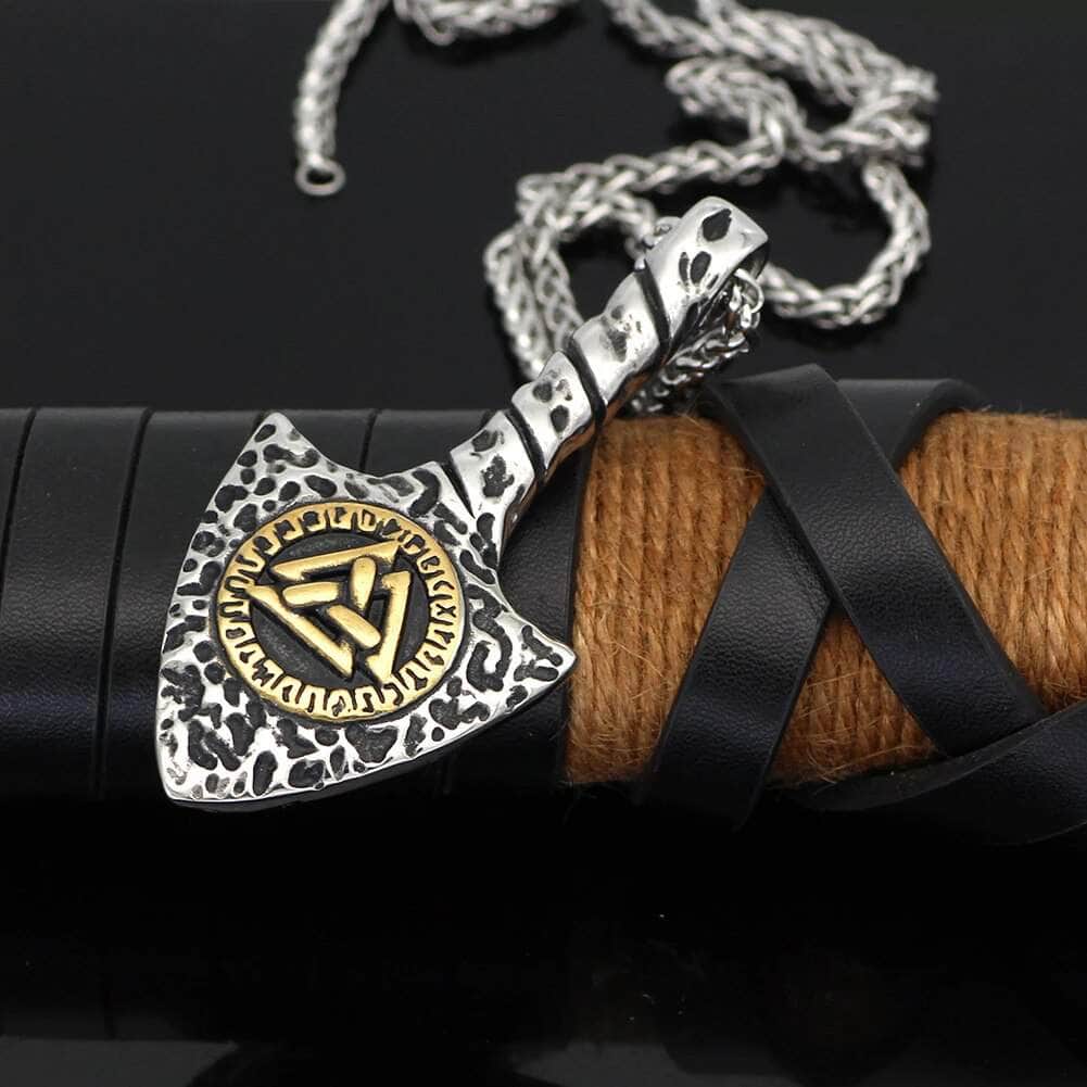 Vikings Runes and Valknut Stainless Steel Necklace | Pendant and Necklaces | Wiccan Center