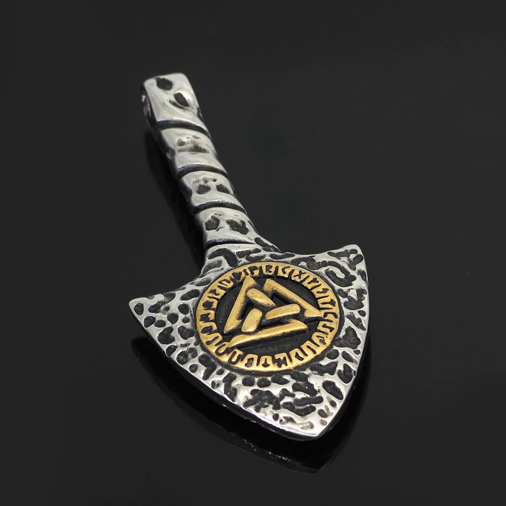 Vikings Runes and Valknut Stainless Steel Necklace | Pendant and Necklaces | Wiccan Center