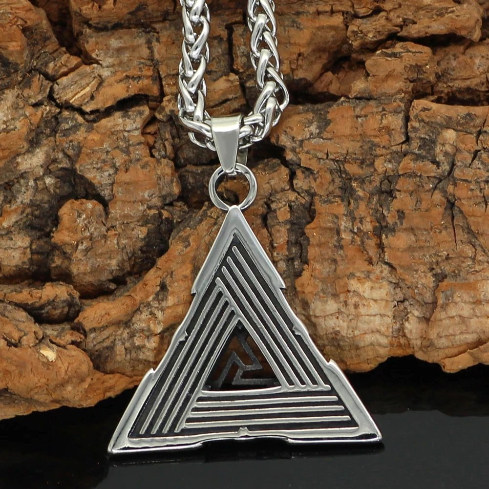Vikings Valknut and Raven Stainless Steel Necklace | Pendant and Necklaces | Wiccan Center