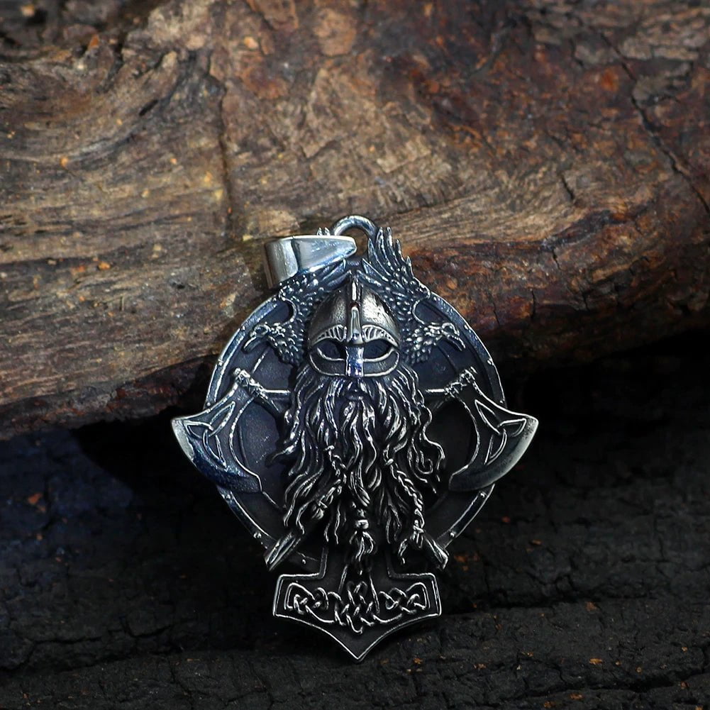 Vikings Warrior and Axe Stainless Steel Necklace | Pendant and Necklaces | Wiccan Center