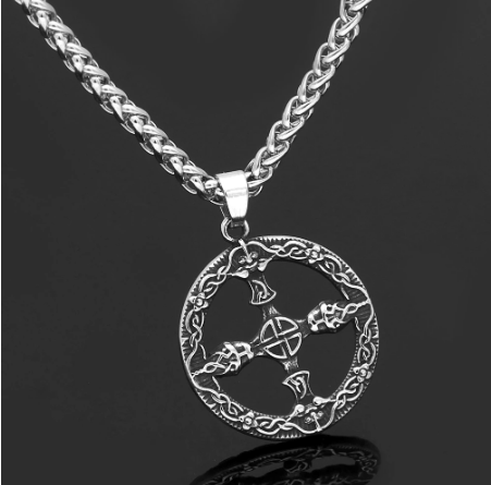 Celtic Shield Knot and Cross Stainless Steel Necklace | Pendant Necklaces | Wiccan Center