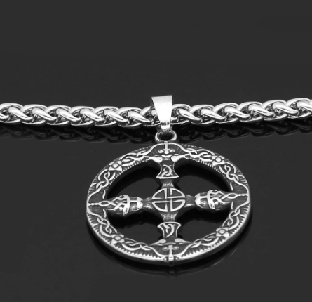 Celtic Shield Knot and Cross Stainless Steel Necklace | Pendant Necklaces | Wiccan Center