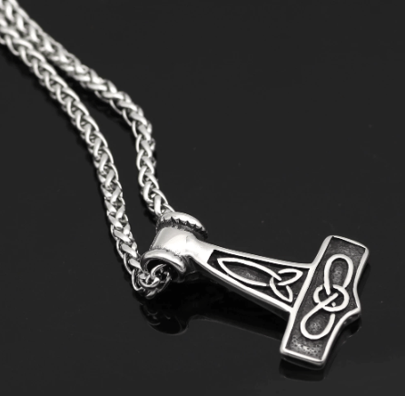 Vikings Mjolnir with Goat Skull Pendant Necklace | Pendant and Necklace | Wiccan Center