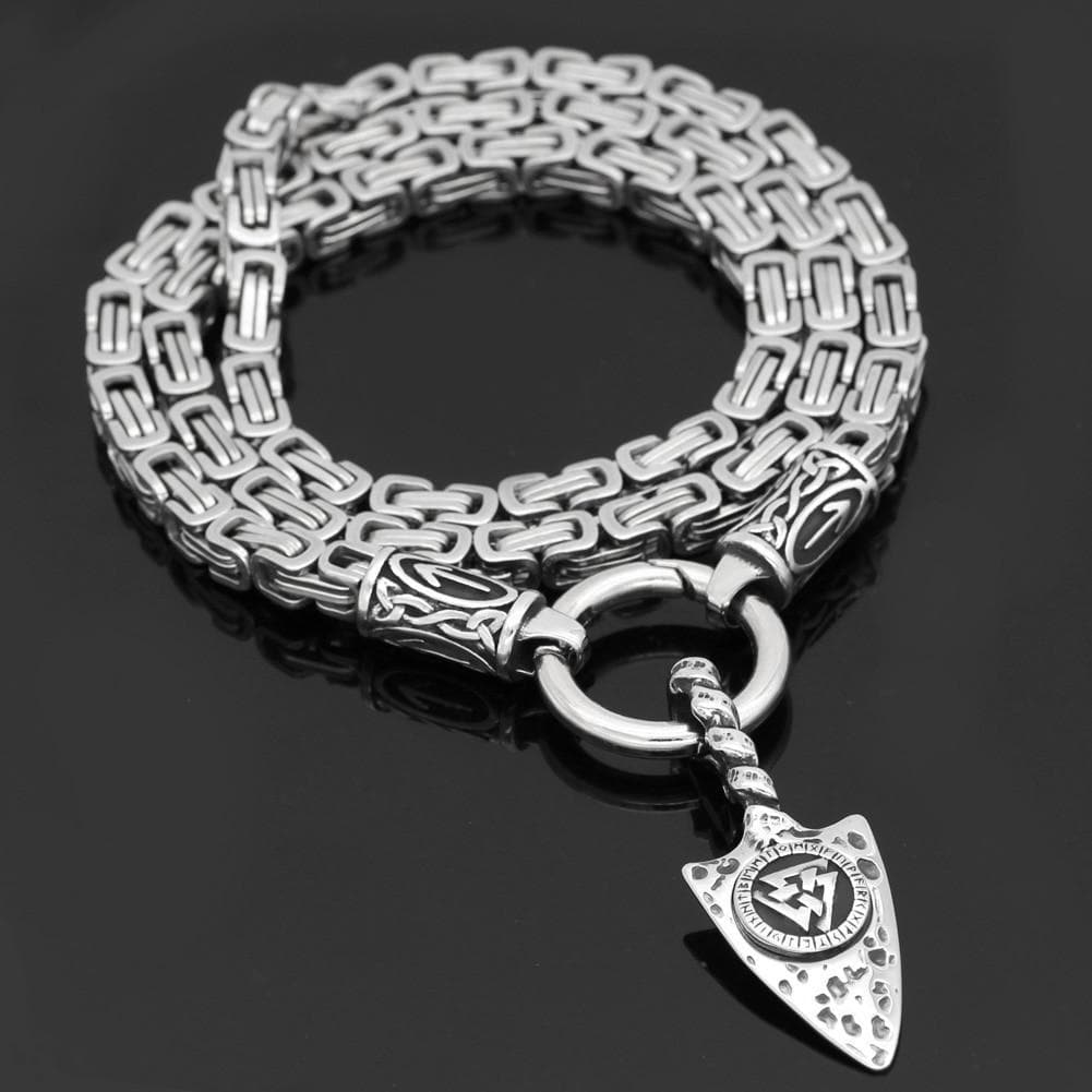 Vikings Gungnir Valknut Stainless Steel Necklace | Pendants & Necklaces | Wiccan Center