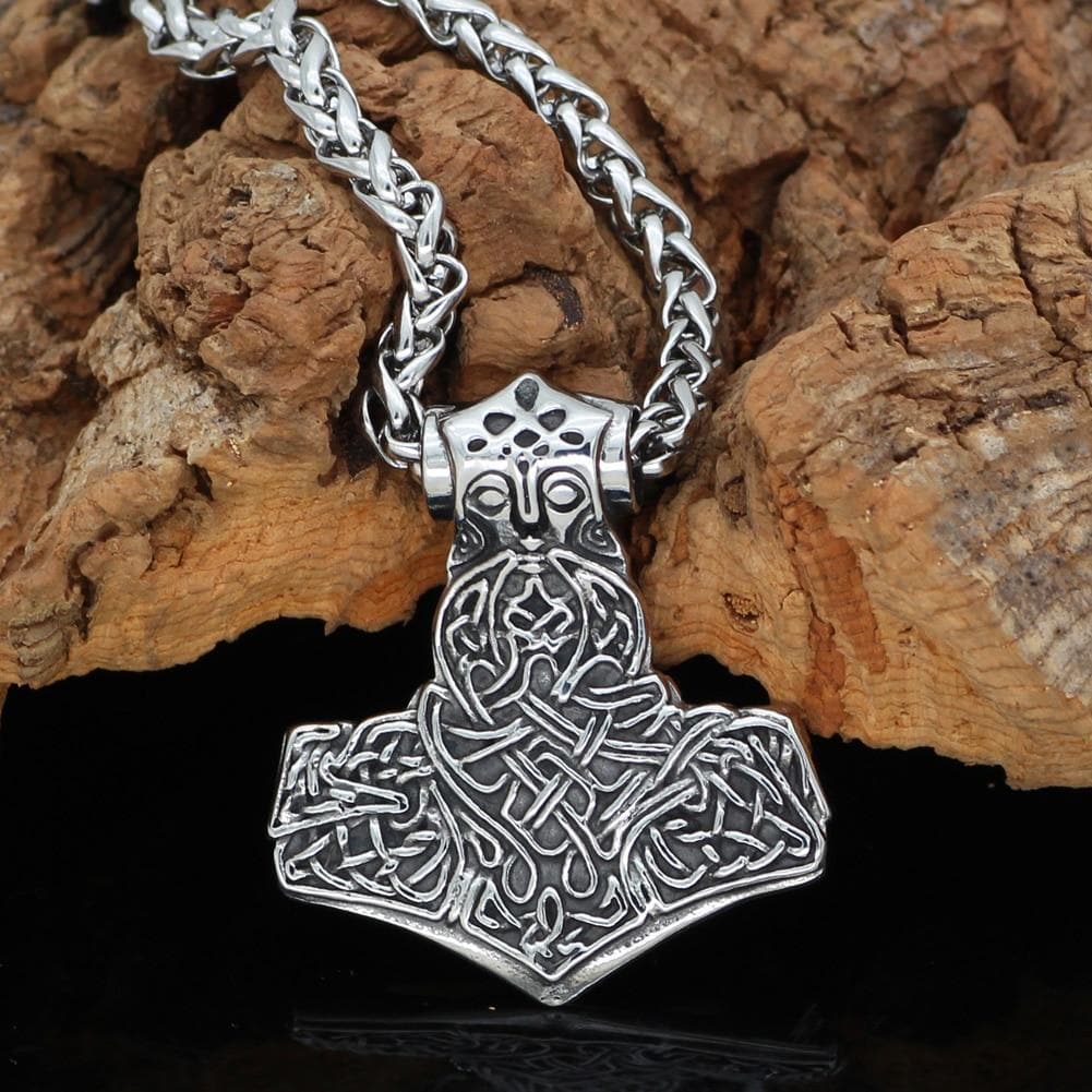 Vikings Thor Hammer Stainless Steel Necklace | Pendants & Necklaces | Wiccan Center
