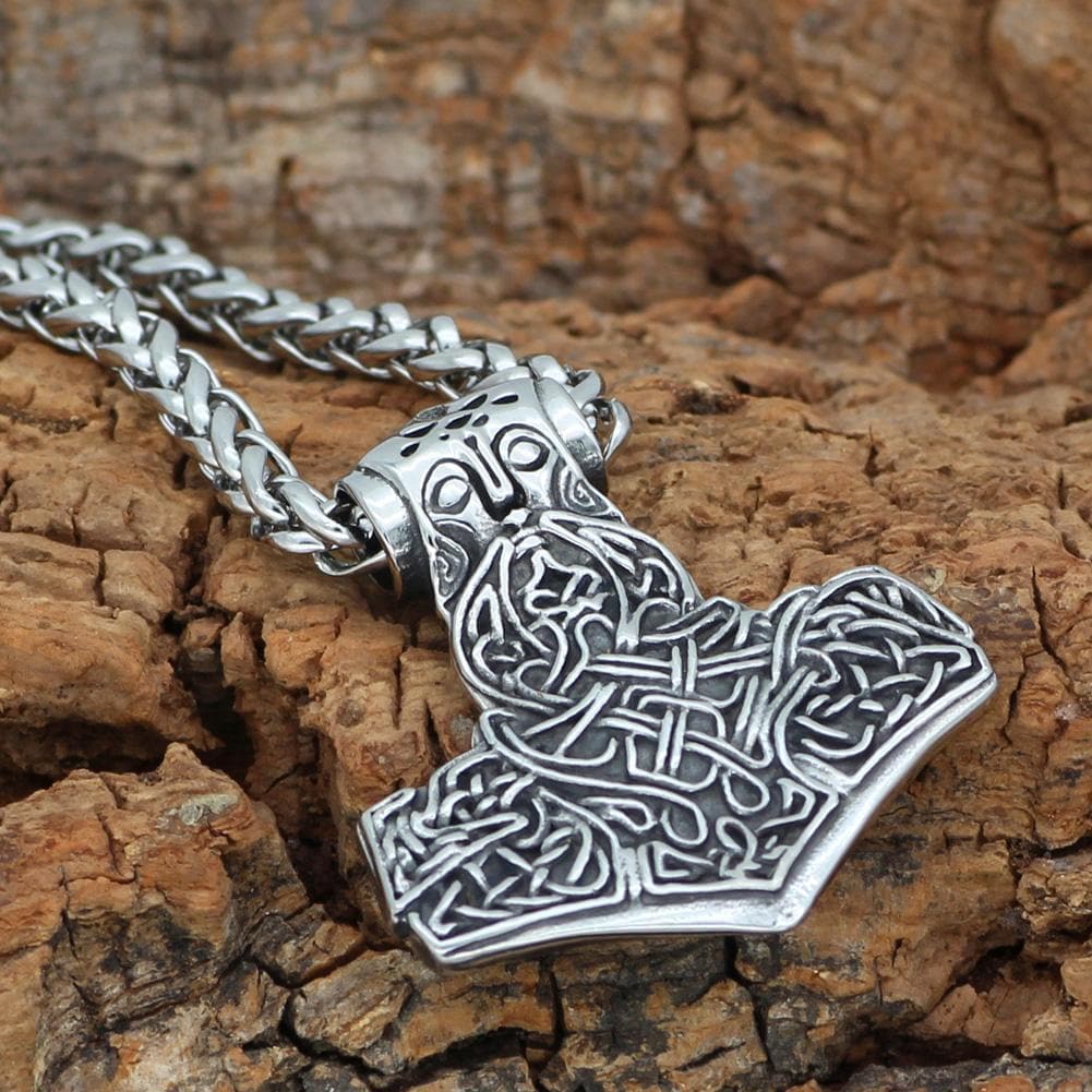 Vikings Thor Hammer Stainless Steel Necklace | Pendants & Necklaces | Wiccan Center