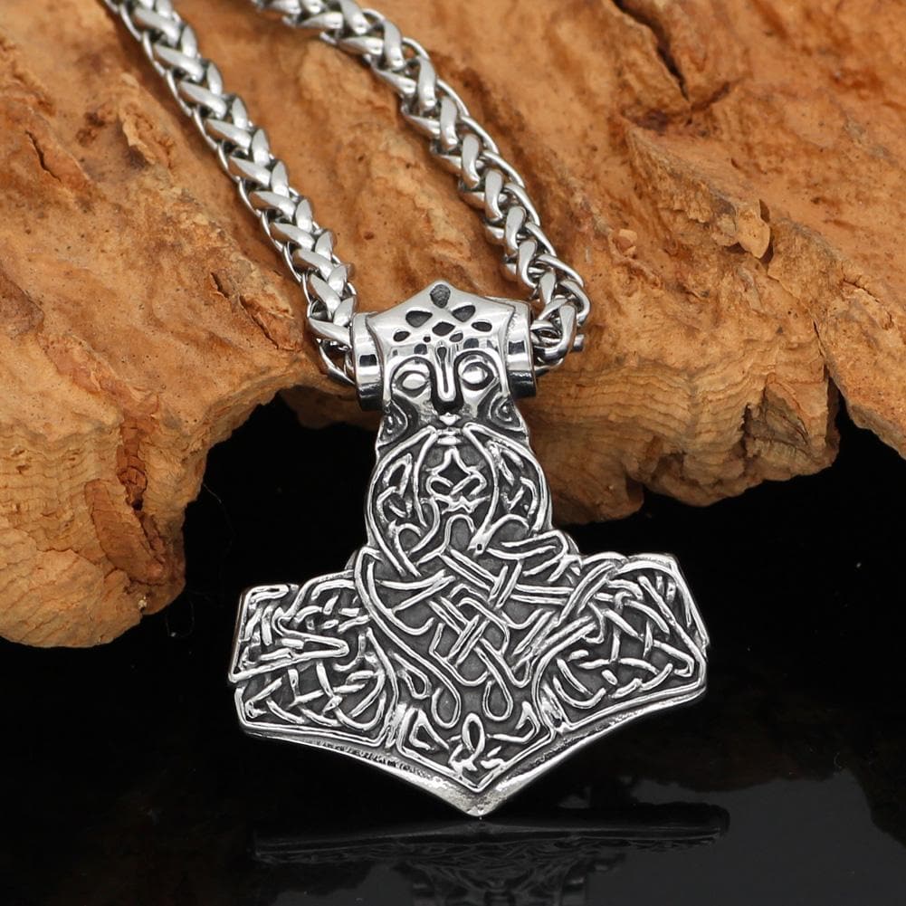 Vikings Thor Hammer Stainless Steel Necklace | Pendants & Necklaces | Wiccan Center