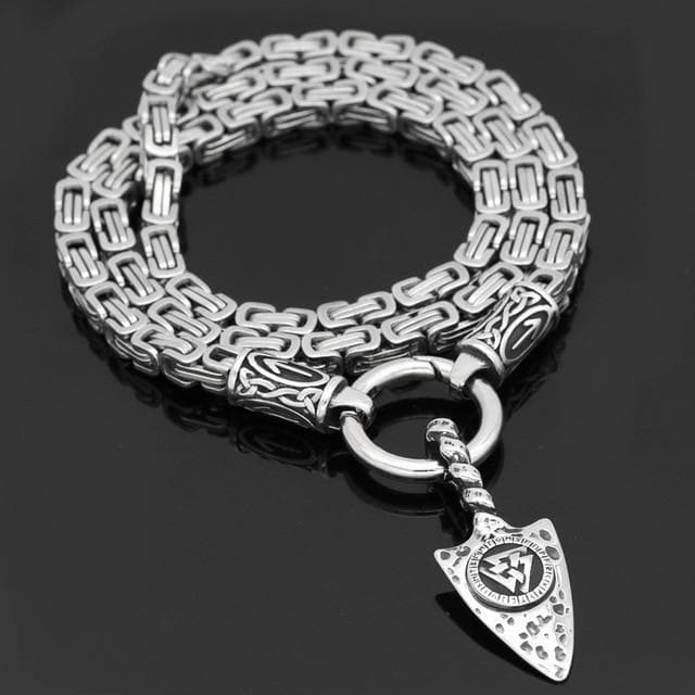 Vikings Gungnir Valknut Stainless Steel Necklace | Pendants & Necklaces | Wiccan Center