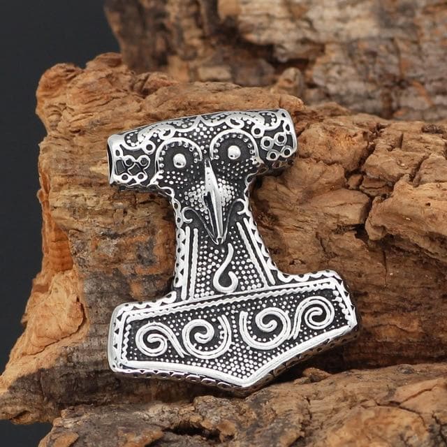 Vikings Thor Hammer Raven Knot Amulet Necklace | Pendants & Necklaces | Wiccan Center
