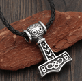 Vikings Thor's Face Mjolnir Pendant Necklace | Pendant Necklaces | Wiccan Center