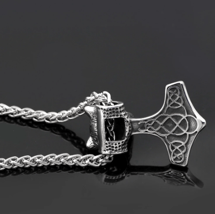 Vikings Bear Head Mjolnir Pendant Necklace | Pendant Necklaces | Wiccan Center