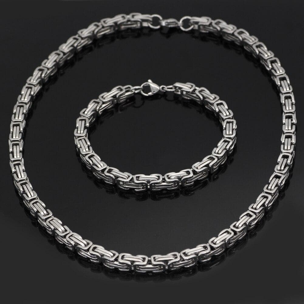 Viking Stainless Steel King Chain + Bracelet | Pendants & Necklaces | Wiccan Center