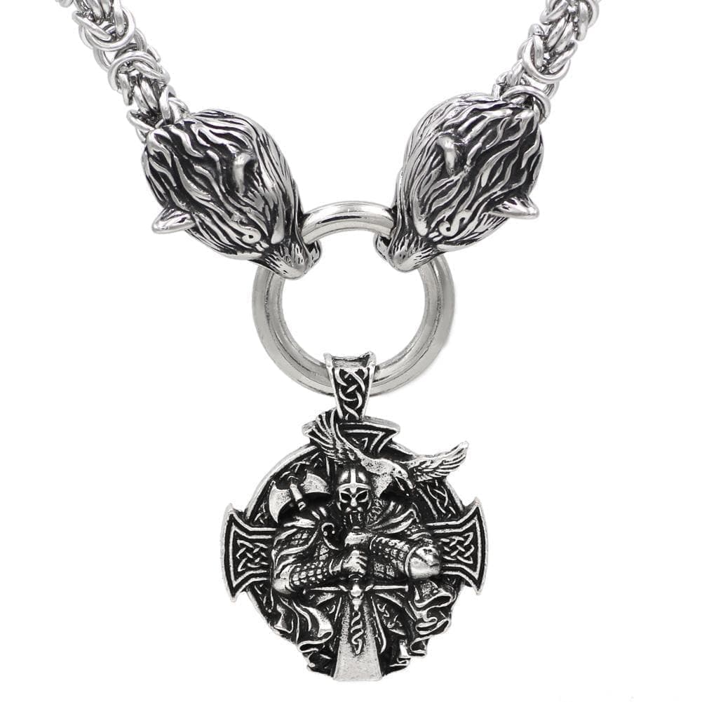 Vikings Odin's Wolf Chain Stainless Steel Necklace | Pendants & Necklaces | Wiccan Center