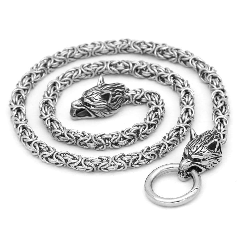 Vikings Wolf Head Stainless Steel Chain | Pendants & Necklaces | Wiccan Center