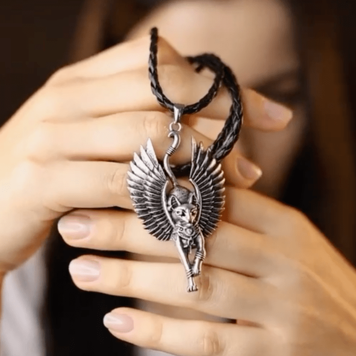 Ancient Egypt Bastet Goddess of Cats Stainless Steel Necklace | Pendants & Necklaces | Wiccan Center