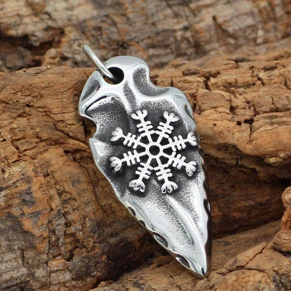 Viking Gungnir with Helm of Awe Stainless Steel Pendant & necklace | Pendants & Necklaces | Wiccan Center
