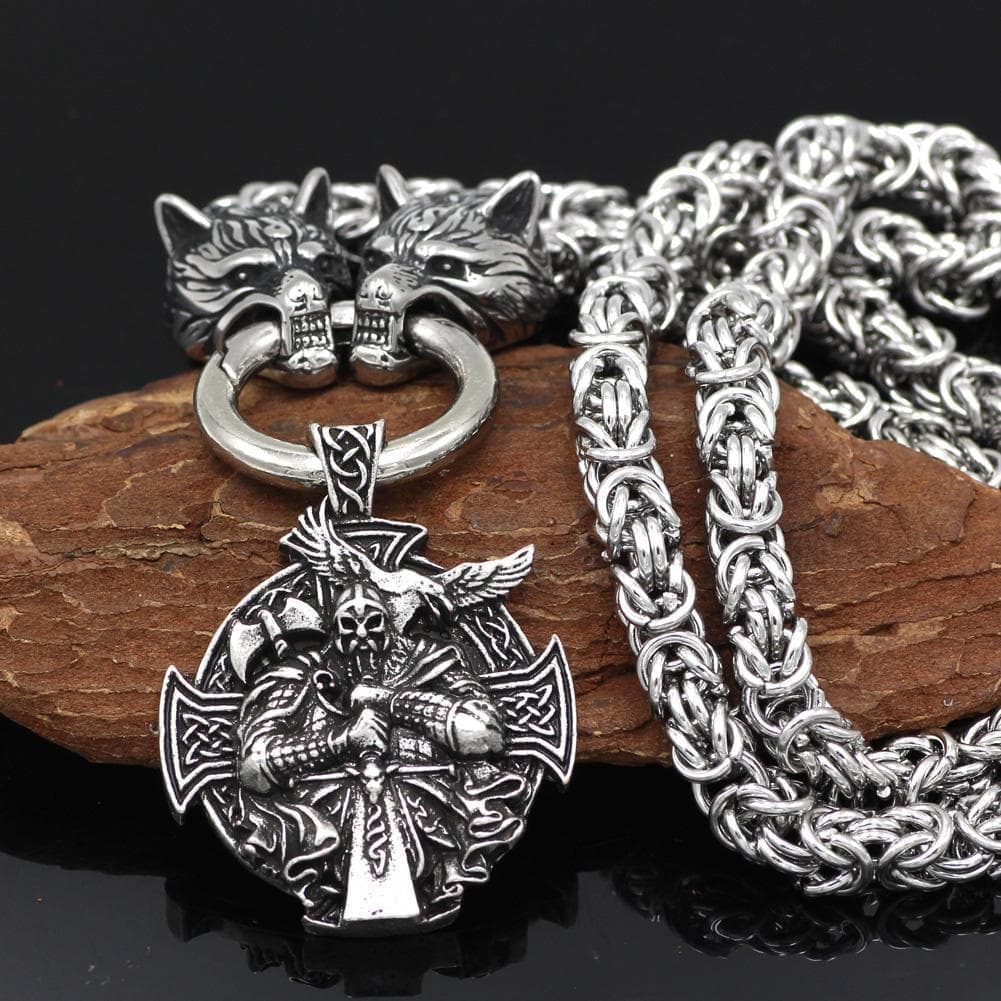 Vikings Odin's Wolf Chain Stainless Steel Necklace | Pendants & Necklaces | Wiccan Center