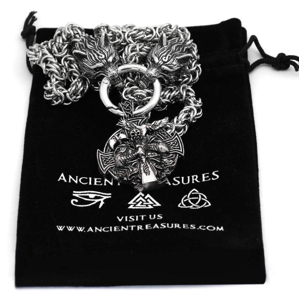 Vikings Odin's Wolf Chain Stainless Steel Necklace | Pendants & Necklaces | Wiccan Center