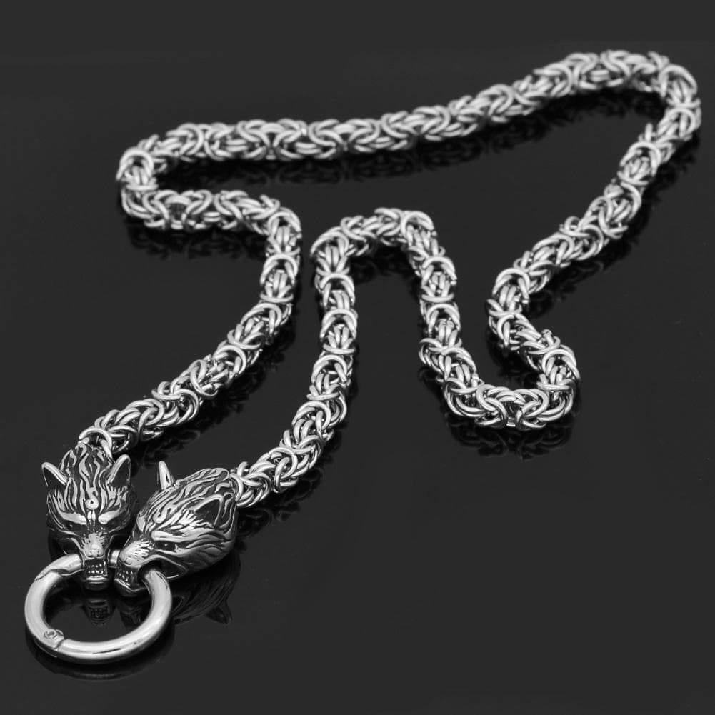Vikings Wolf Head Stainless Steel Chain | Pendants & Necklaces | Wiccan Center
