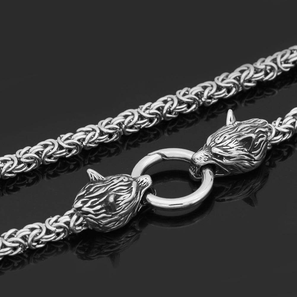 Vikings Wolf Head Stainless Steel Chain | Pendants & Necklaces | Wiccan Center