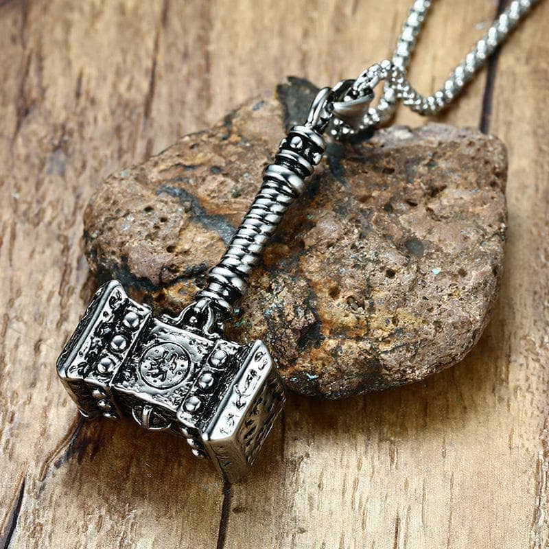 Vikings Thor's Hammer Stainless Steel Pendant Necklace | Pendants & Necklaces | Wiccan Center
